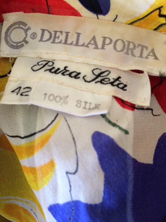 Vintage 1980s Italian Silk floral blouse vintage … - image 3
