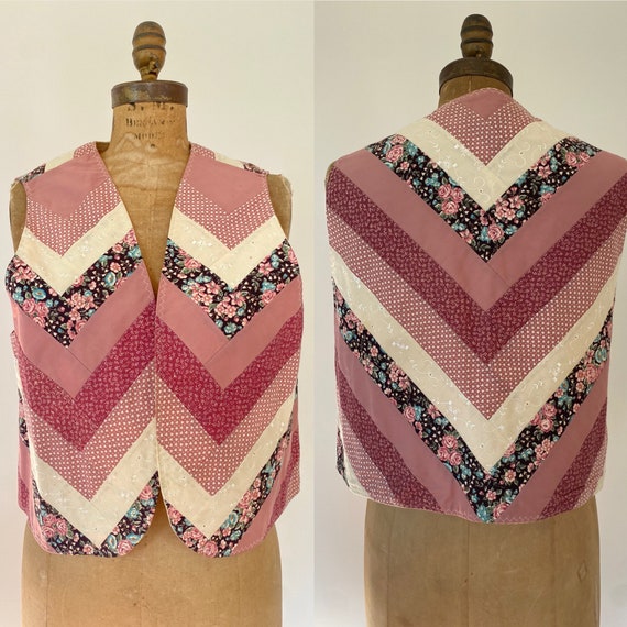 1970's patchwork vest - image 1