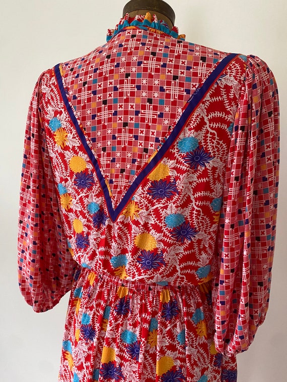 Diane Freis vintage 1980s flowy dress - image 5