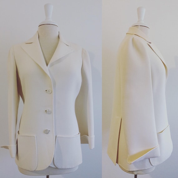 Mila Schon Due Vintage White Wool Blazer/Jacket - image 1