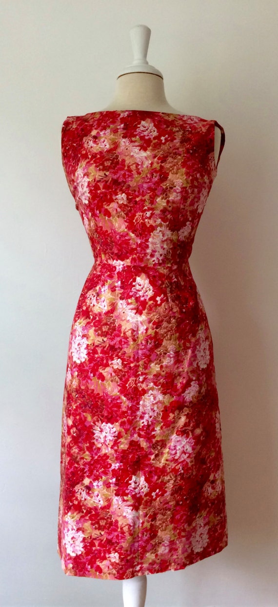 1960's Cotton Floral Print Sleeveless Summer Dres… - image 2