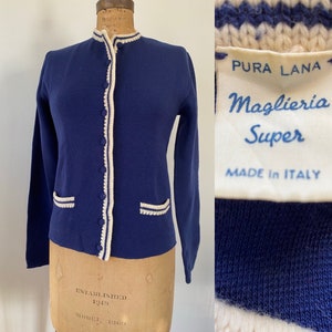 1960s Italian Wool Cardigan Sweater Jacket
