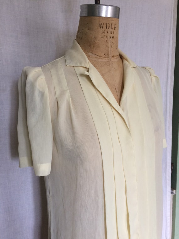 Vintage 1980's sheer puffy sleeve blouse - image 2