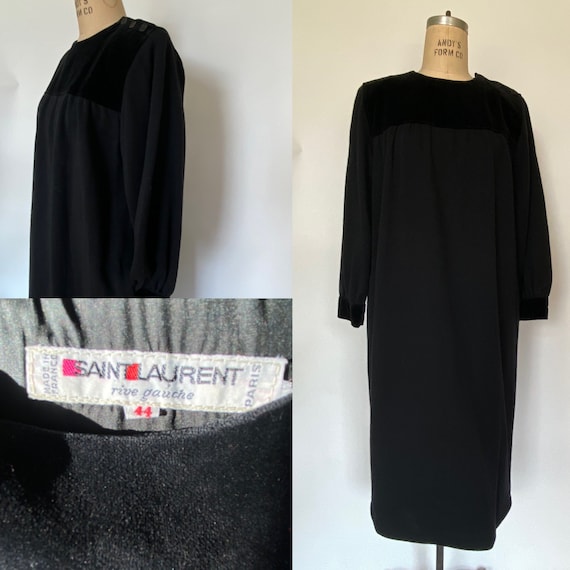 Yves Saint Laurent vintage black caftan dress - image 1