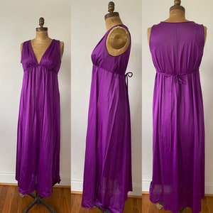Vintage 1970s purple slip dress