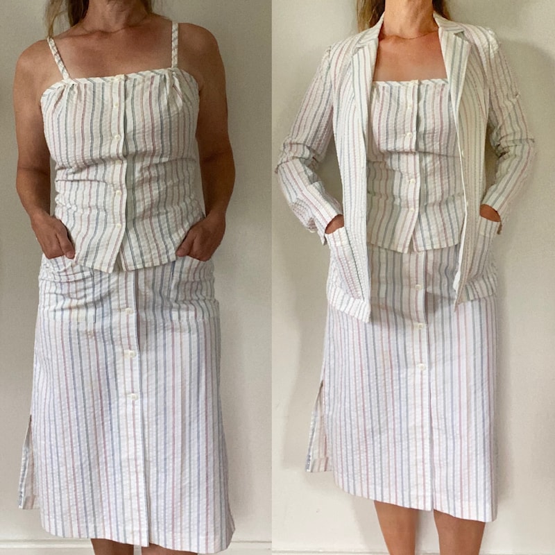 Seersucker Skirt and Top Set