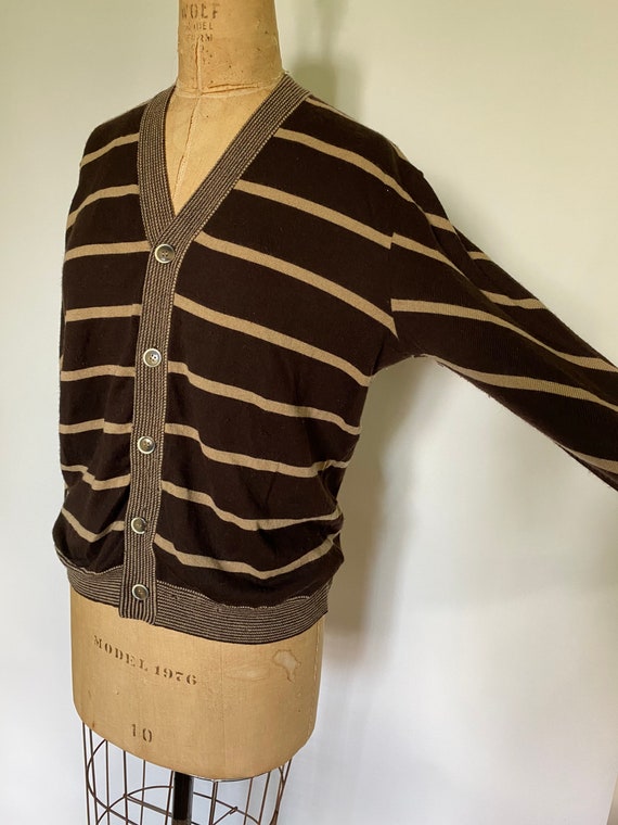 G. Fox & Co. vintage brown striped cardigan - image 4