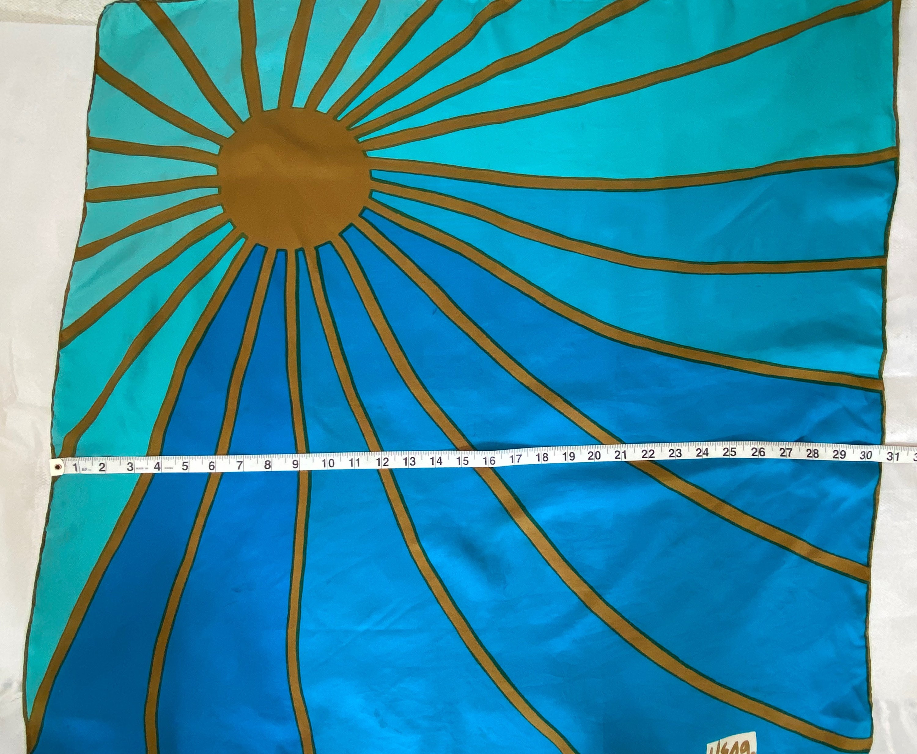 50's Gold and Brown Silk Neck Scarf by Vera