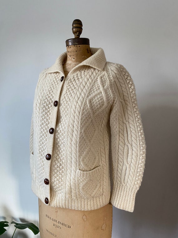 Vintage Cable knit fisherman's cardigan - image 7