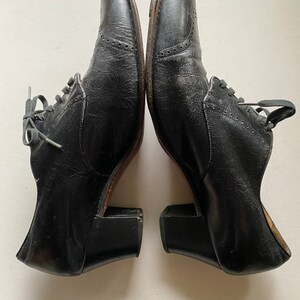 1930s Black Leather Lace up Shoes With Stitching Details - Etsy