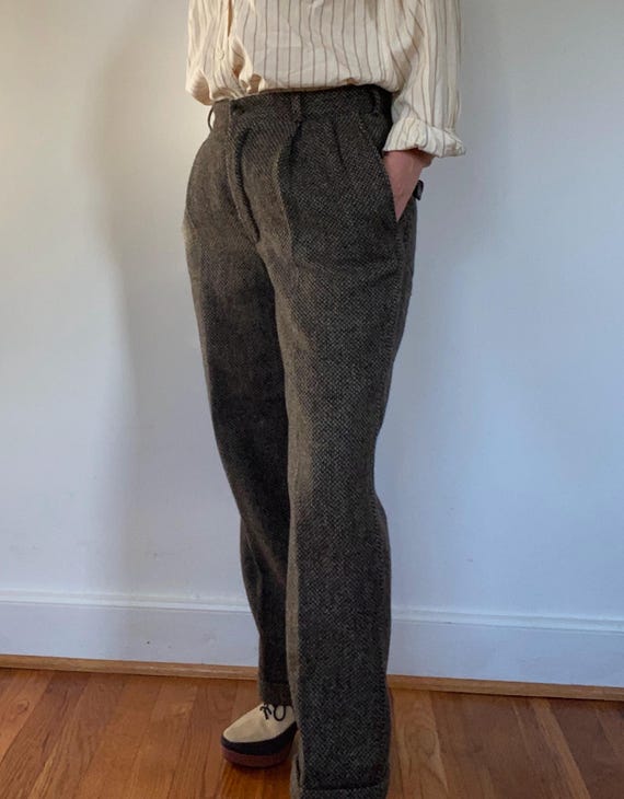 Polo Ralph Lauren vintage 1980s tweed trousers pleate - Gem