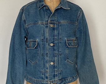 1980年代のポロ ラルフローレン デニム クロップド バーン ジャケット