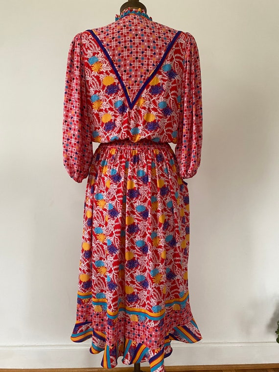 Diane Freis vintage 1980s flowy dress - image 7