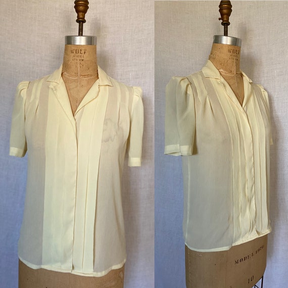Vintage 1980's sheer puffy sleeve blouse