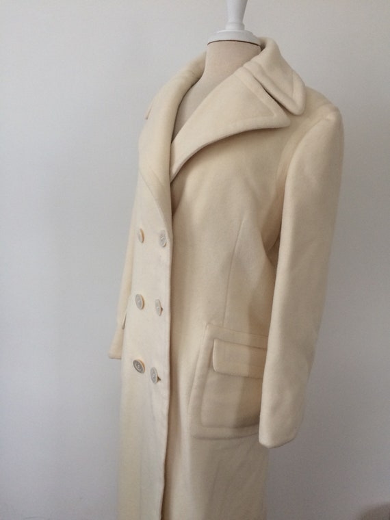 Pauline Trigere Vintage White Trench Overcoat wil… - image 2