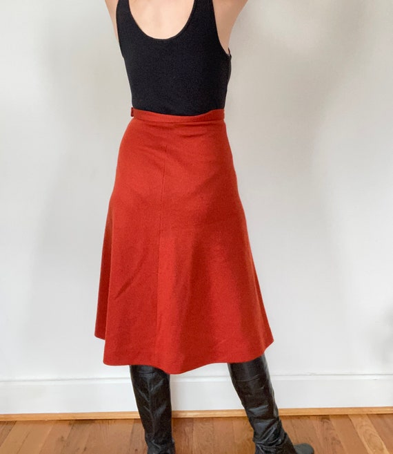 1970s A-Line rust colored skirt - image 2