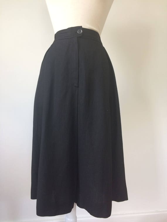 Valentino Black linen button down vintage skirt w… - image 6