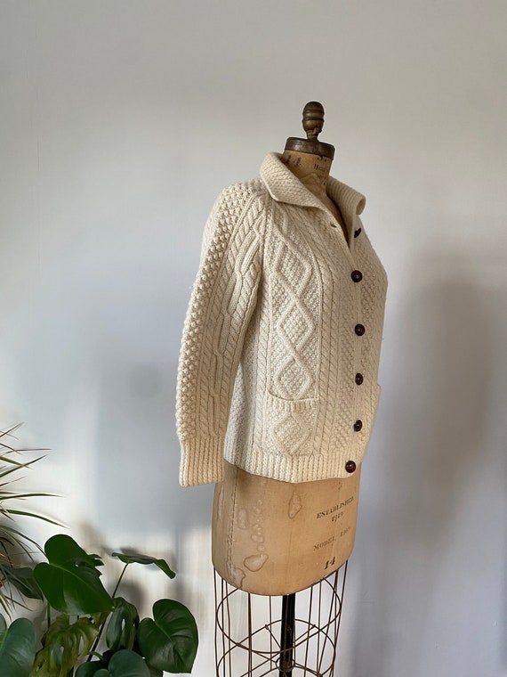 Vintage Cable knit fisherman's cardigan - image 3