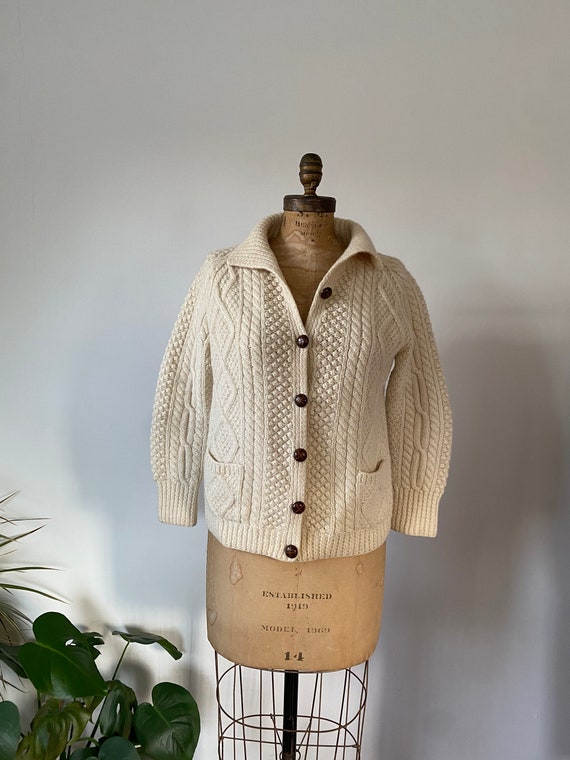 Vintage Cable knit fisherman's cardigan - image 2