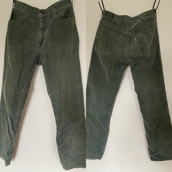 Vintage Levi’s green corduroy pants 28” waist