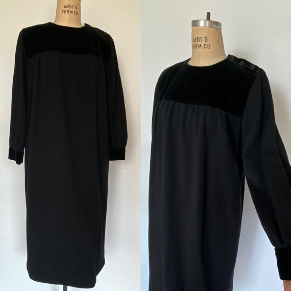 Yves Saint Laurent vintage black caftan dress - image 2