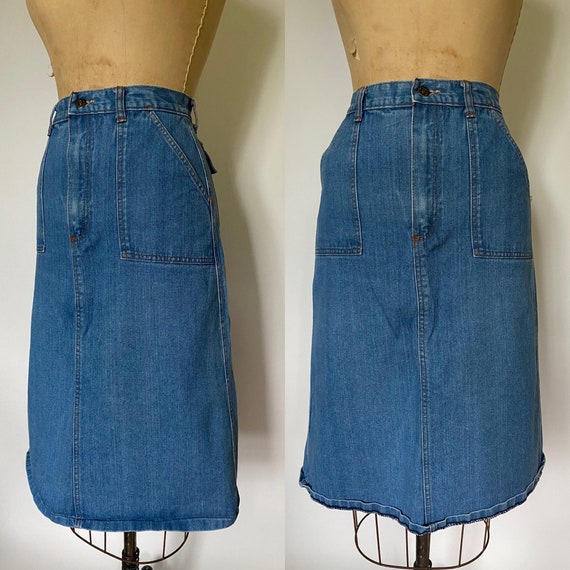 1970’s vintage denim skirt with pockets