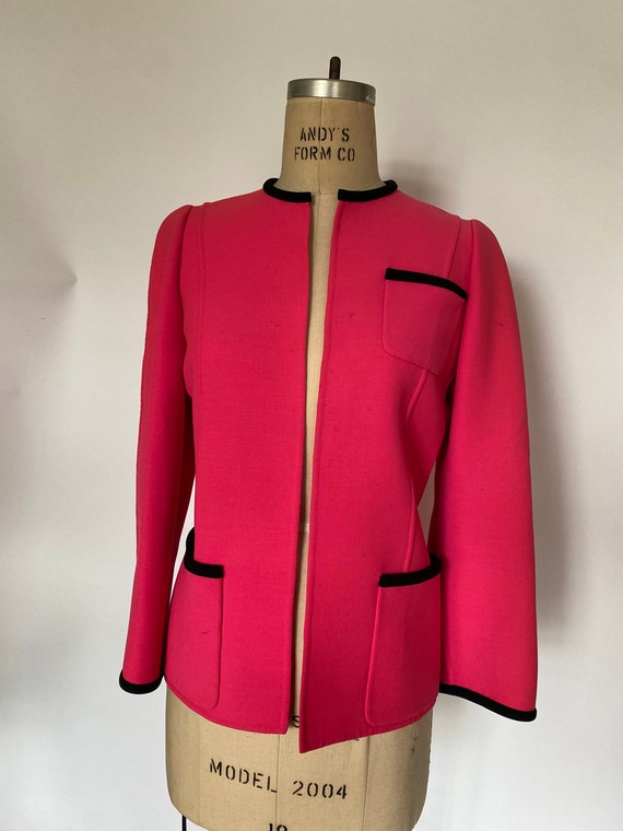 Andre Laug Roma vintage 1970s hot pink blazer- Ba… - image 9