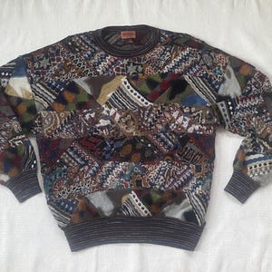 Missoni vintage anni '80 maglione patchwork unisex pullover multicolore Missoni