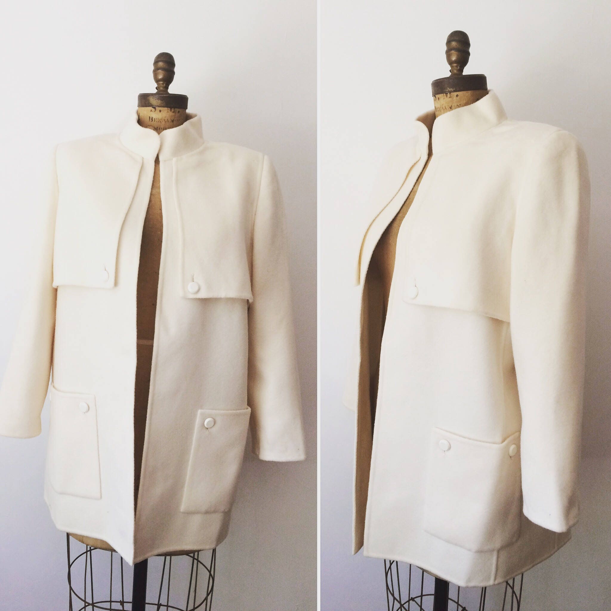 Andre Laug Rare Vintage White Cashmere Coat - Etsy