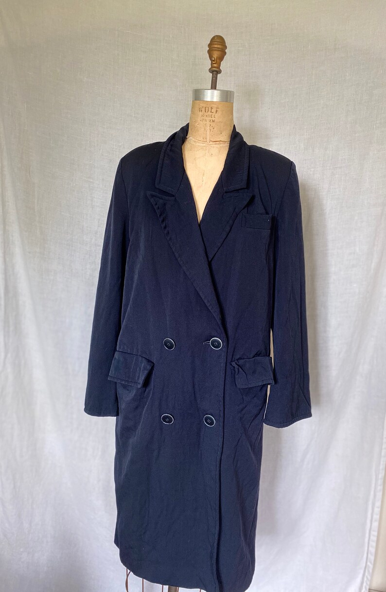 Anne Klein Vintage 1980s Blue Oversized Double Breasted Coat Size 6 - Etsy