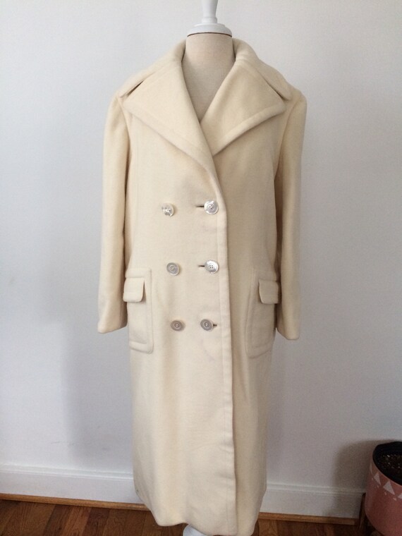 Pauline Trigere Vintage White Trench Overcoat wil… - image 4