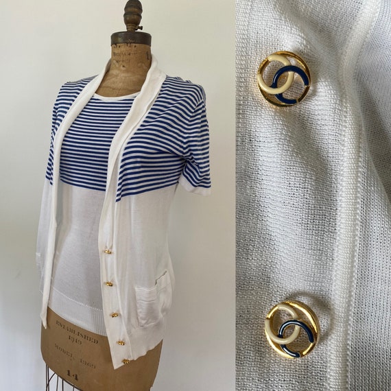 Chanel striped sweater deals