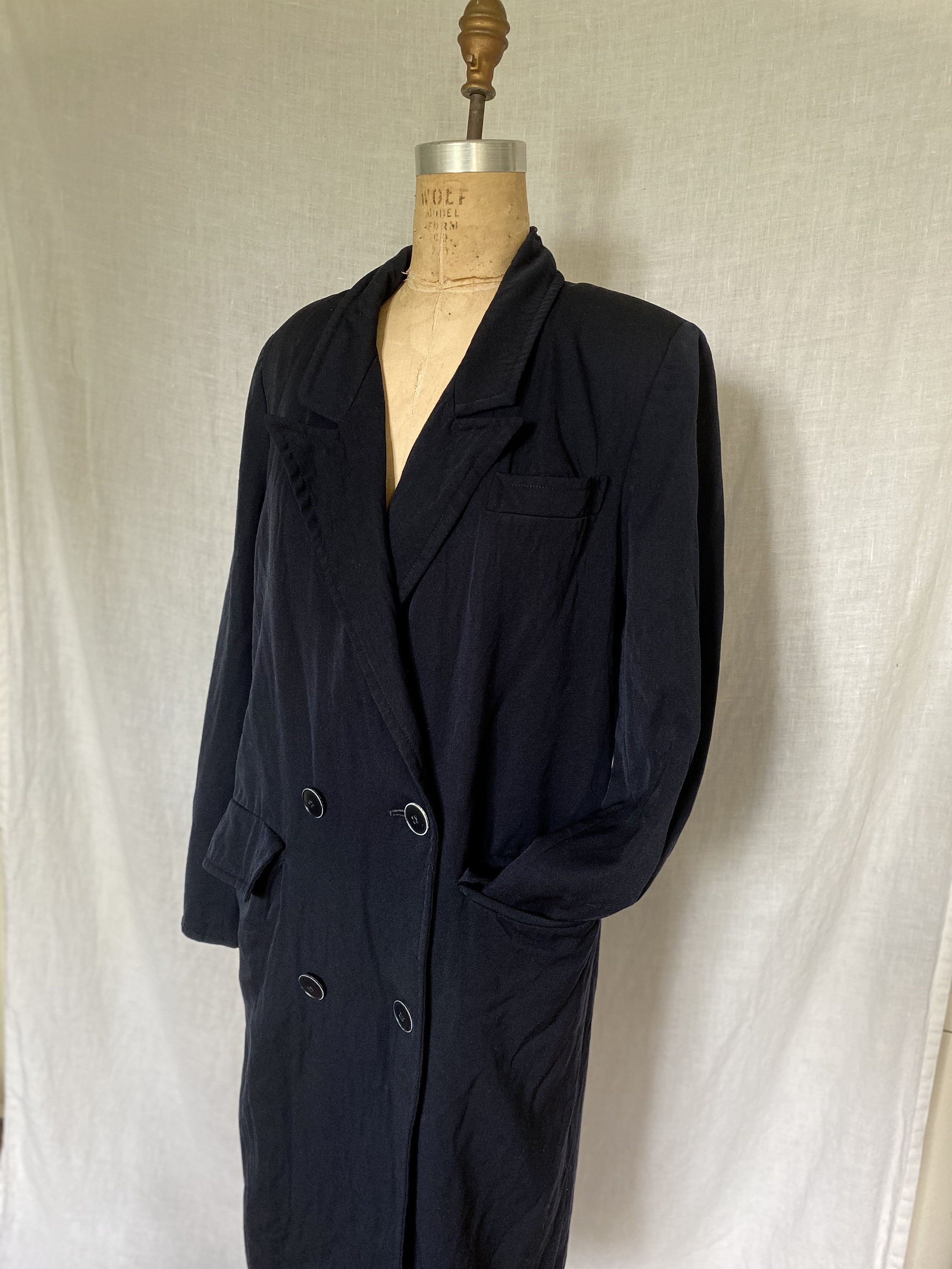 Anne Klein Vintage 1980s Blue Oversized Double Breasted Coat Size 6 - Etsy