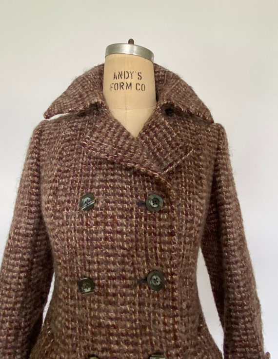 Aquascutum vintage 1970s wool boucle coat - image 8