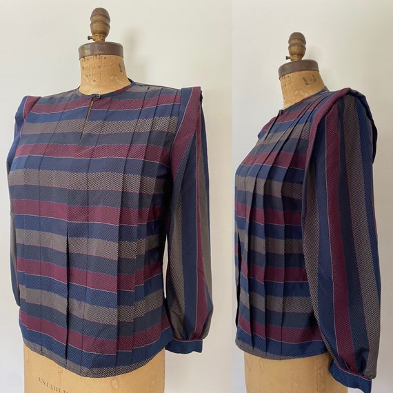 1980s vintage pleated blouse - image 1