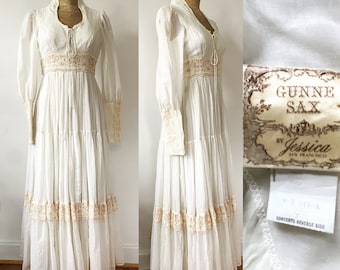 Gunne Sax 1970's maxi prairie dress