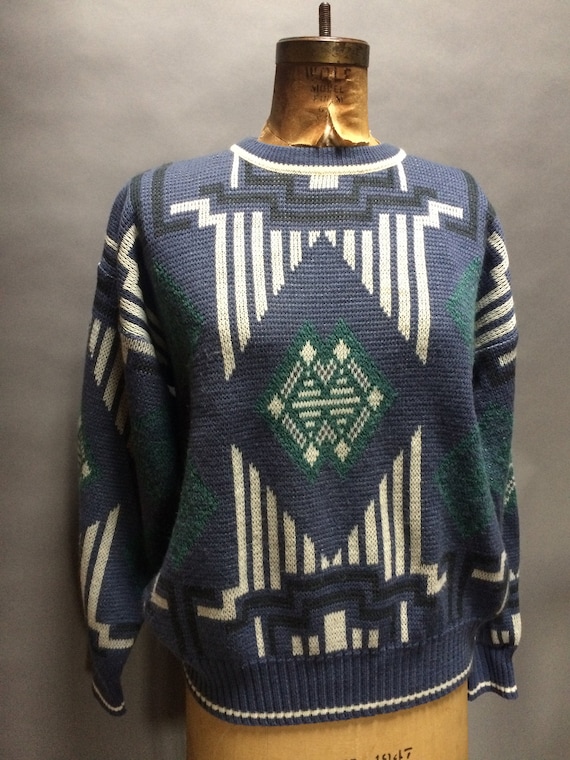 Mens/Unisex Vintage 90s sweater Ski sweater/tribal