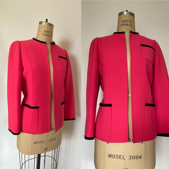 Andre Laug Roma vintage 1970s hot pink blazer- Ba… - image 1