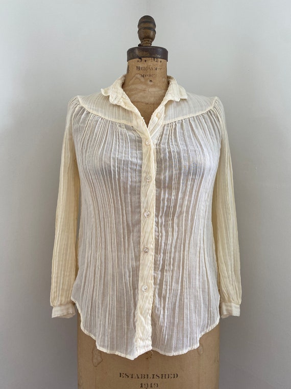 1970s Cotton Gauze Blouse Gem