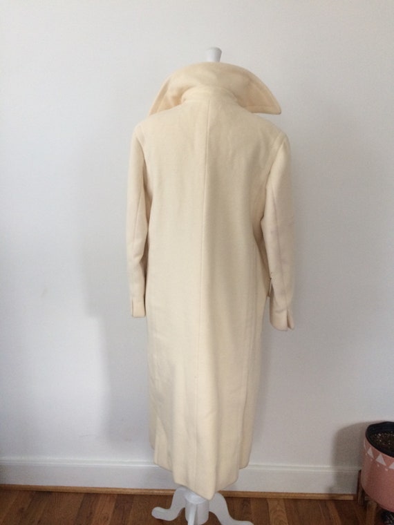 Pauline Trigere Vintage White Trench Overcoat wil… - image 3