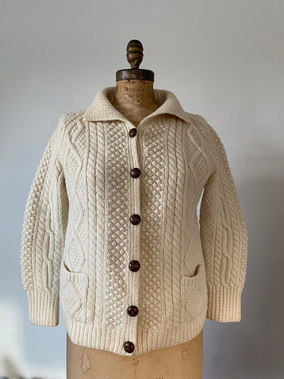 Vintage Cable knit fisherman's cardigan - image 6