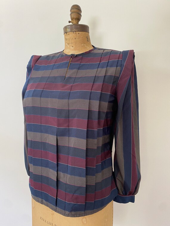 1980s vintage pleated blouse - image 5