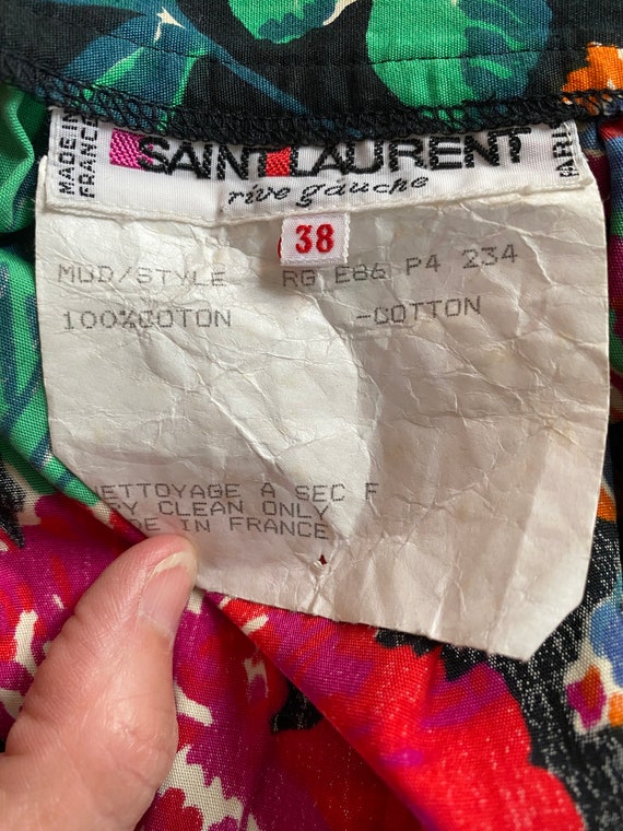 Yves Saint Laurent vintage 1970s cotton floral sk… - image 3