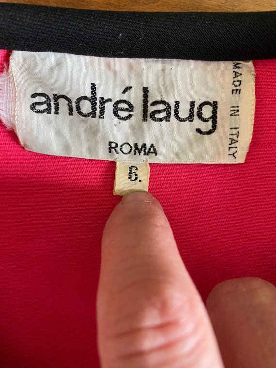 Andre Laug Roma vintage 1970s hot pink blazer- Ba… - image 3