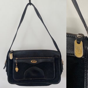 GUCCI vintage black Monogram Shoulder Bag