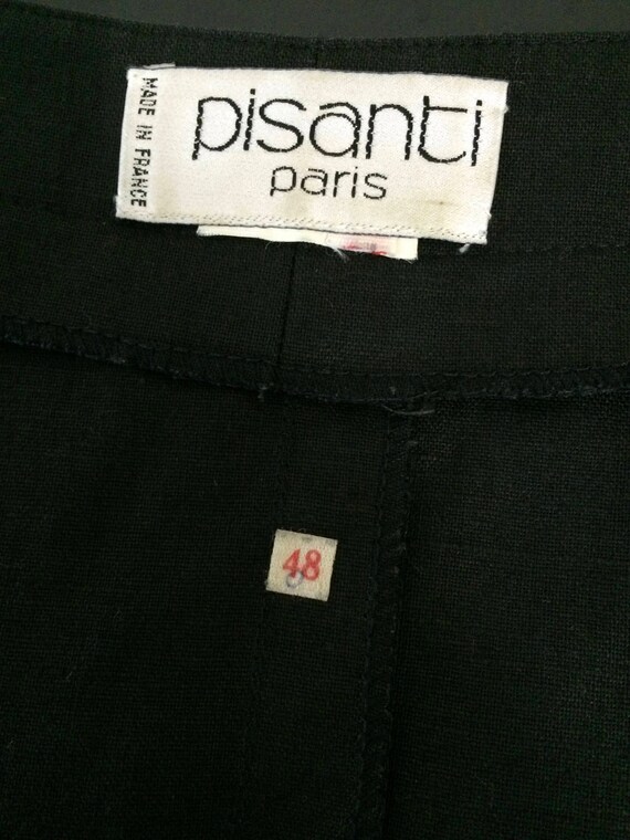 Black Linen sheath dress w/ oversize pockets Pisa… - image 5