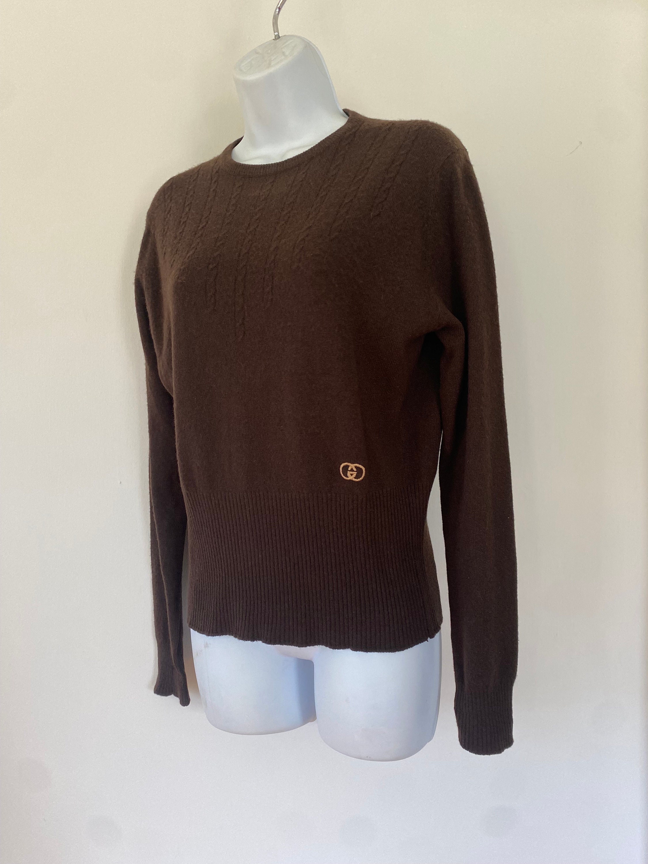 Gucci Vintage 1970s Cashmere Sweater W/ GG Logo - Etsy