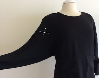 Top vintage Sonia Rykiel Paris con pedrería "X" en la manga