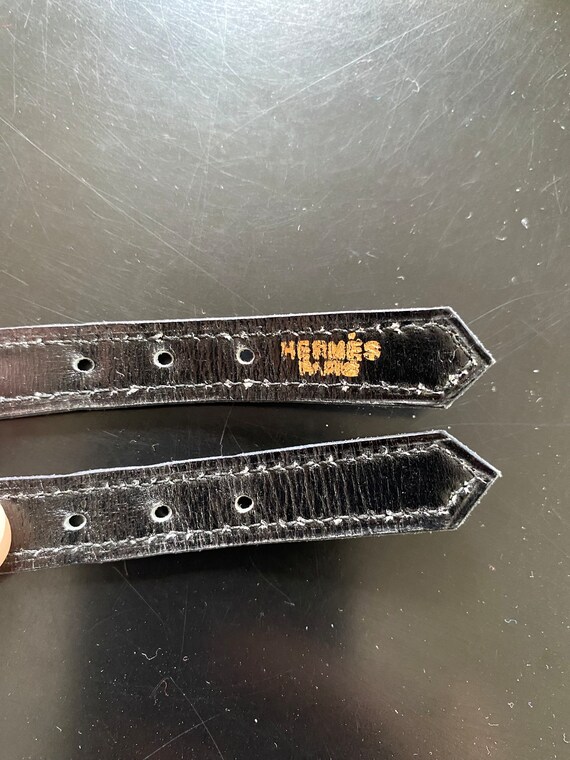 Hermès Vintage Leather and Cotton Double Belt 28