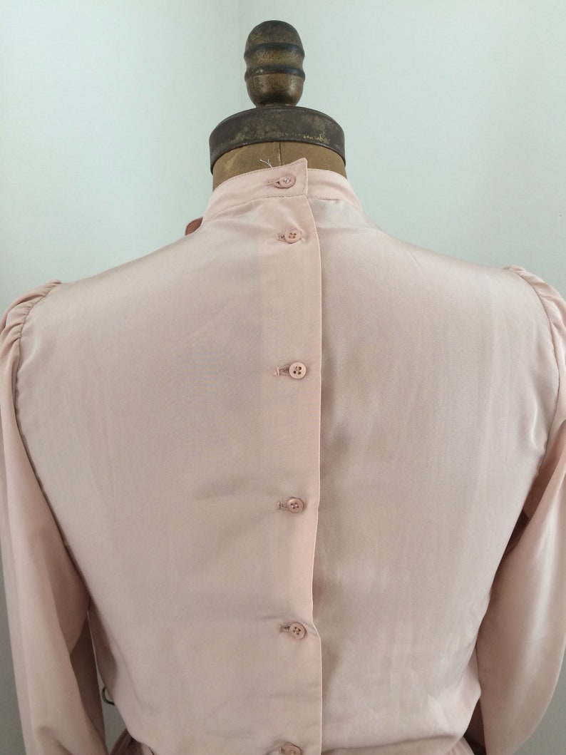 1980s silky ruffle neck blouse /& skirt suit